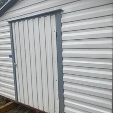 Mossy Steel Shed Cleaned in Cary, NC 5